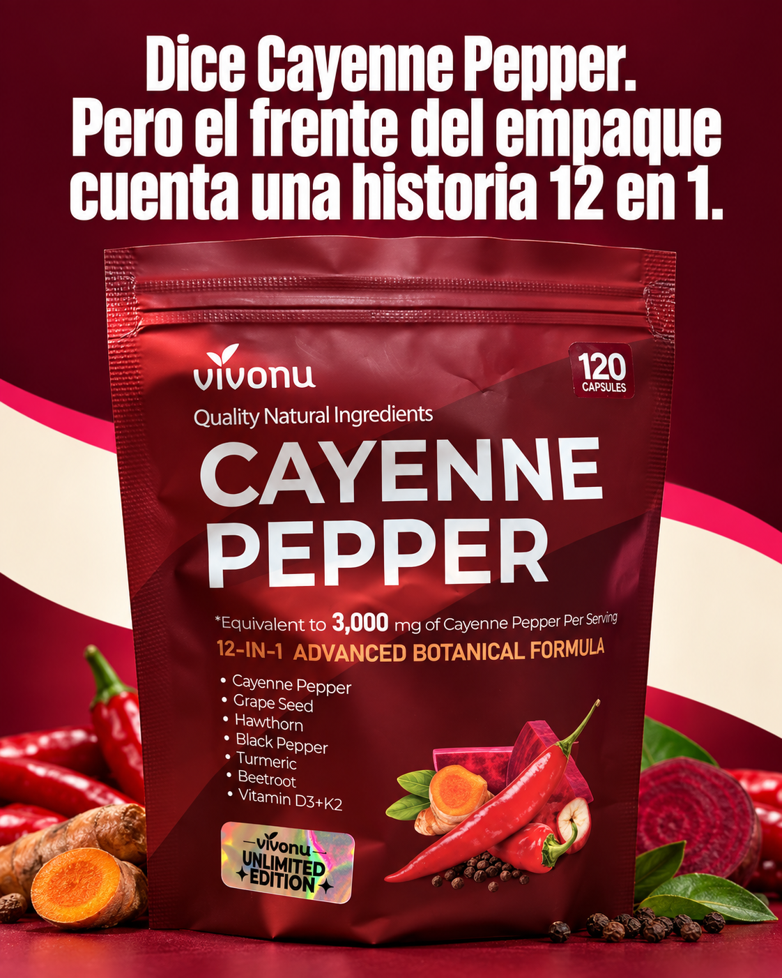 Anuncio de producto VIVONU Cayenne Pepper
