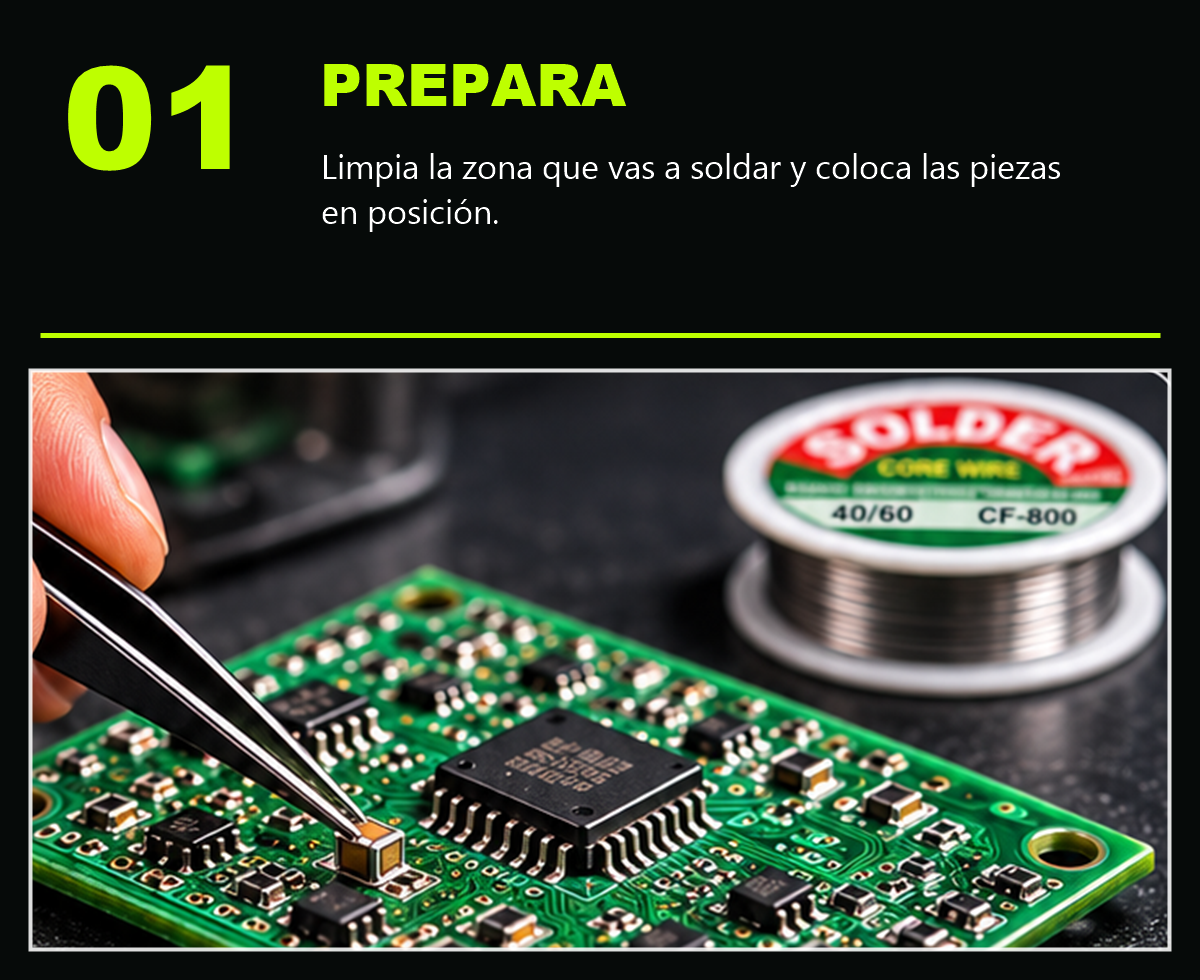 Paso 1: prepara y limpia la zona antes de soldar