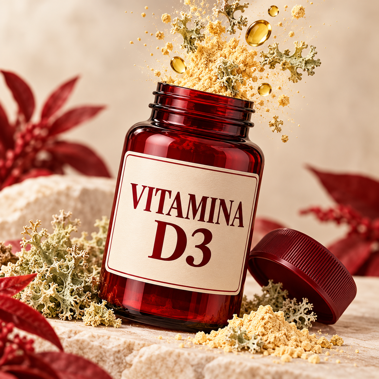 Frasco cerrado de Vitamina D3