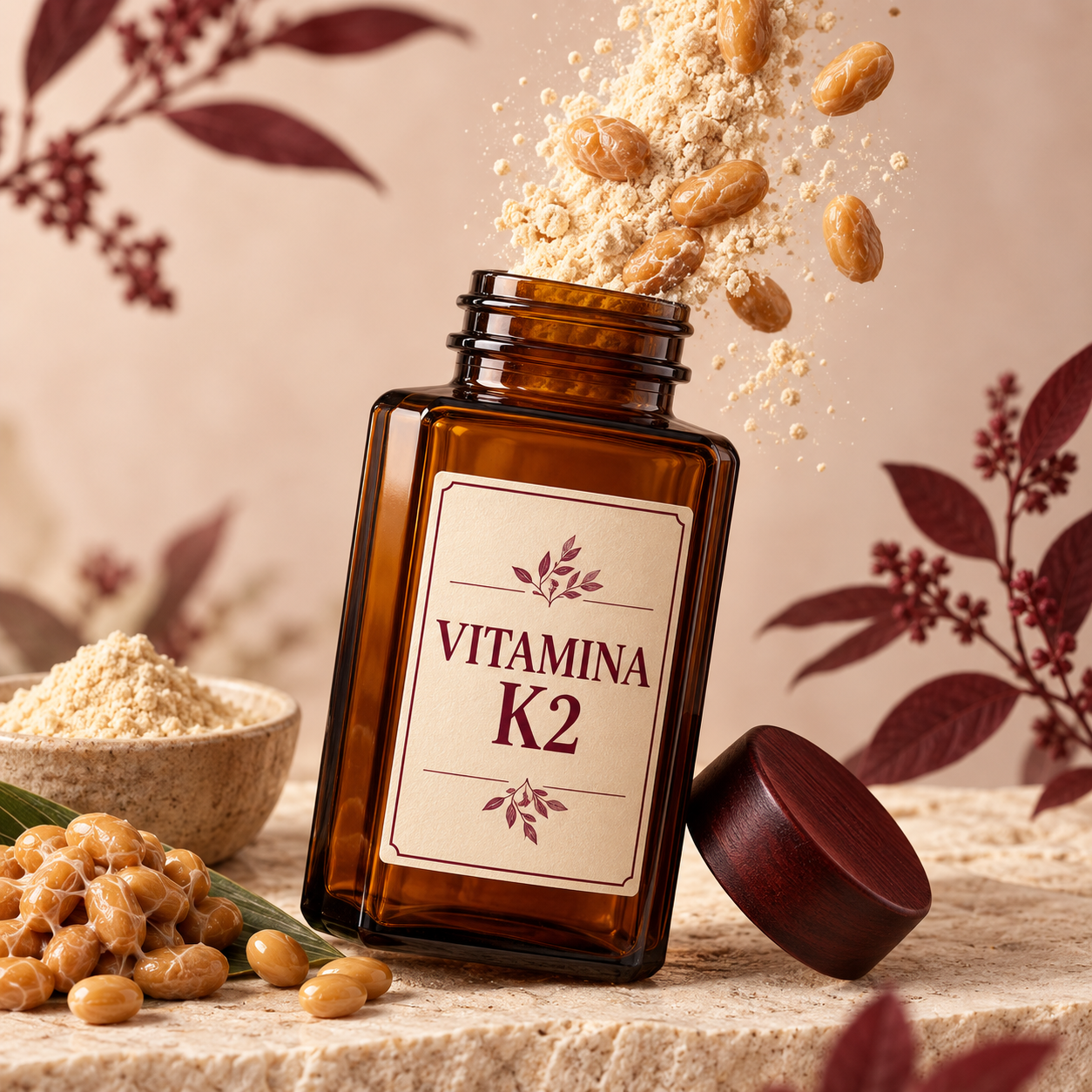 Frasco cerrado de Vitamina K2